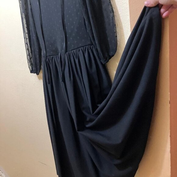 Vixen By Micheline Pitt Frenchie Wiggle Swing Polka Dot Dress Size Medium - Picture 4 of 6